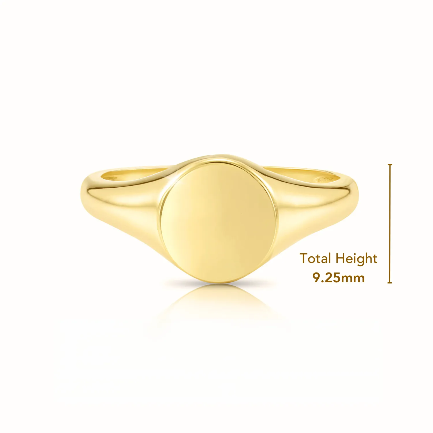 14k Solid Gold Round Signet Stackable Ring