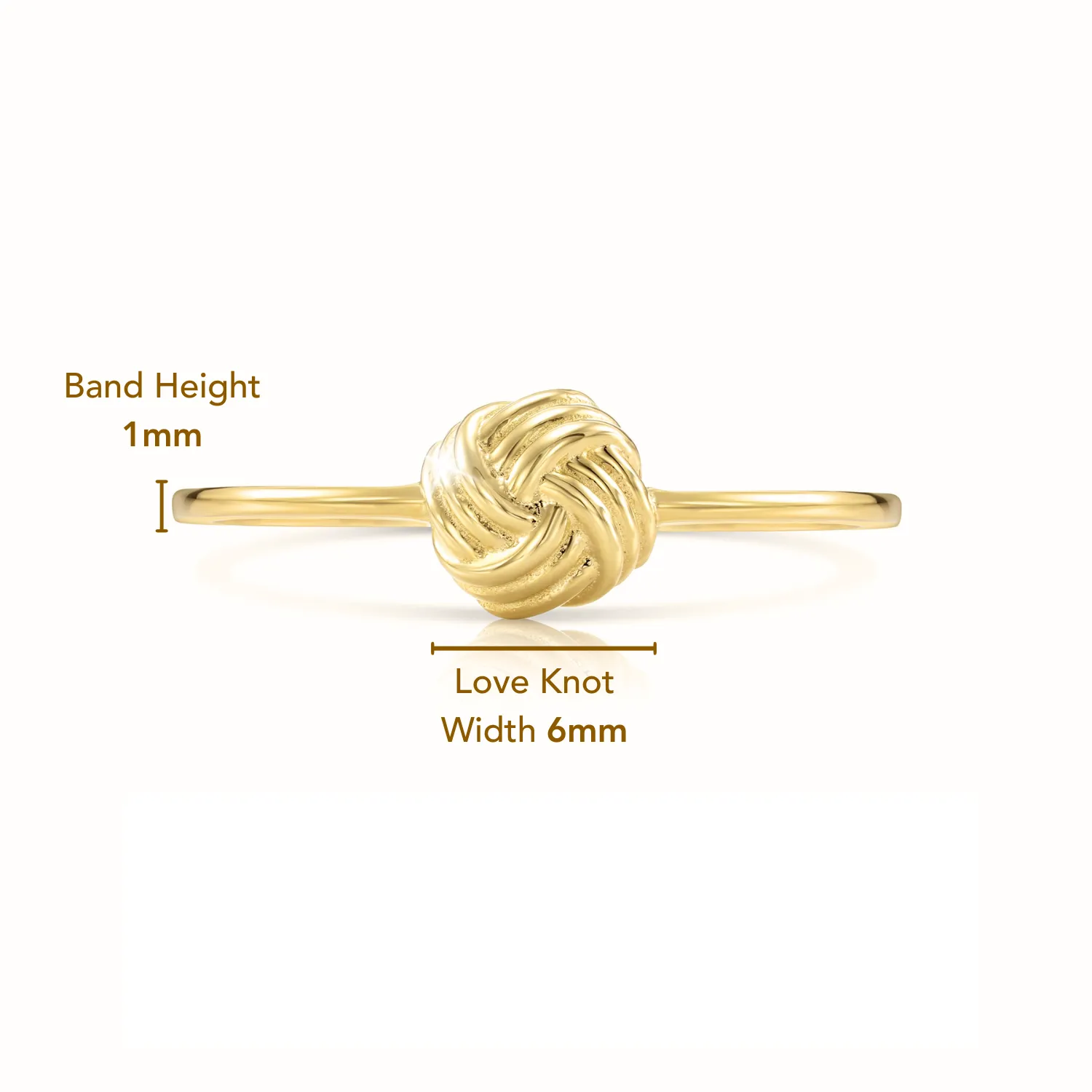 14k Solid Yellow Gold Love Knot Stackable Ring