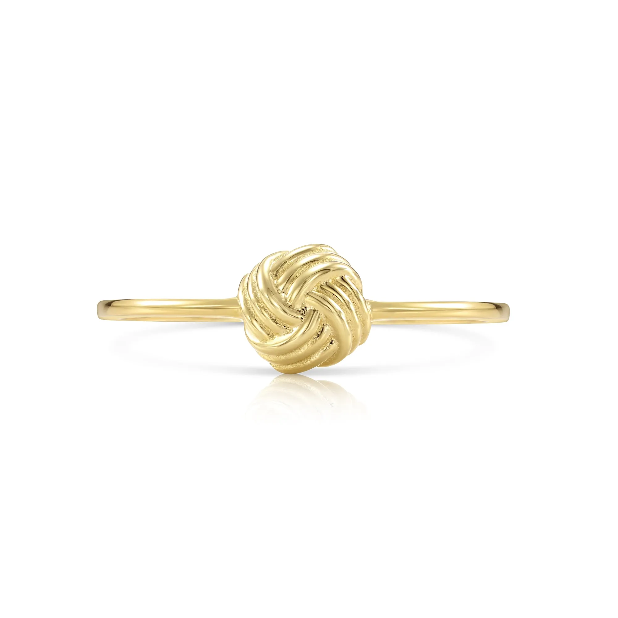 14k Solid Yellow Gold Love Knot Stackable Ring