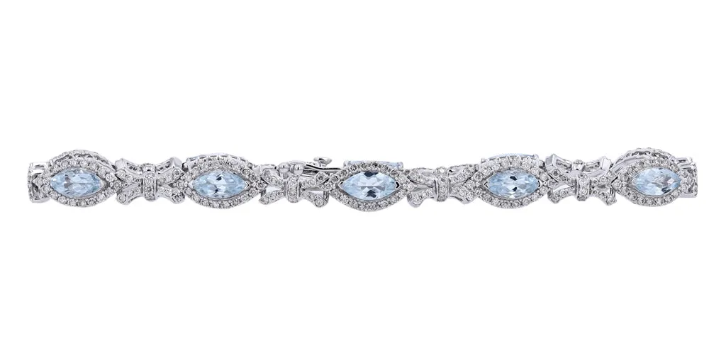 14K WG Marquise Gemstone Bracelet<p><strong>More Colors Available</p></strong>