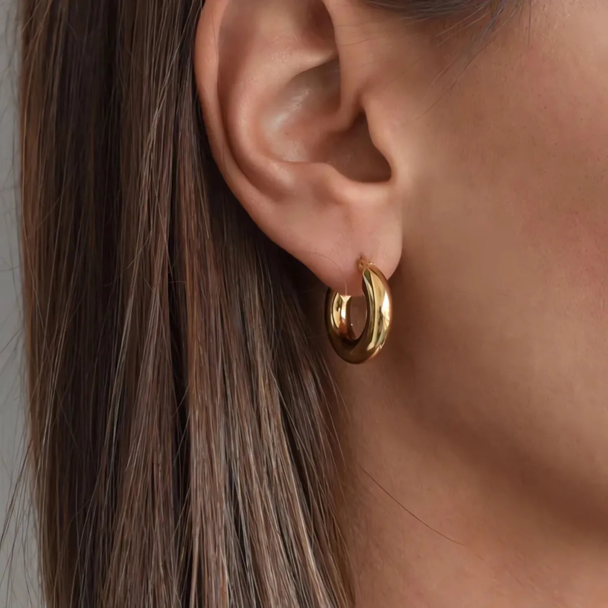 20mm/25mm/30mm Chunky Thick Hoop Earrings
