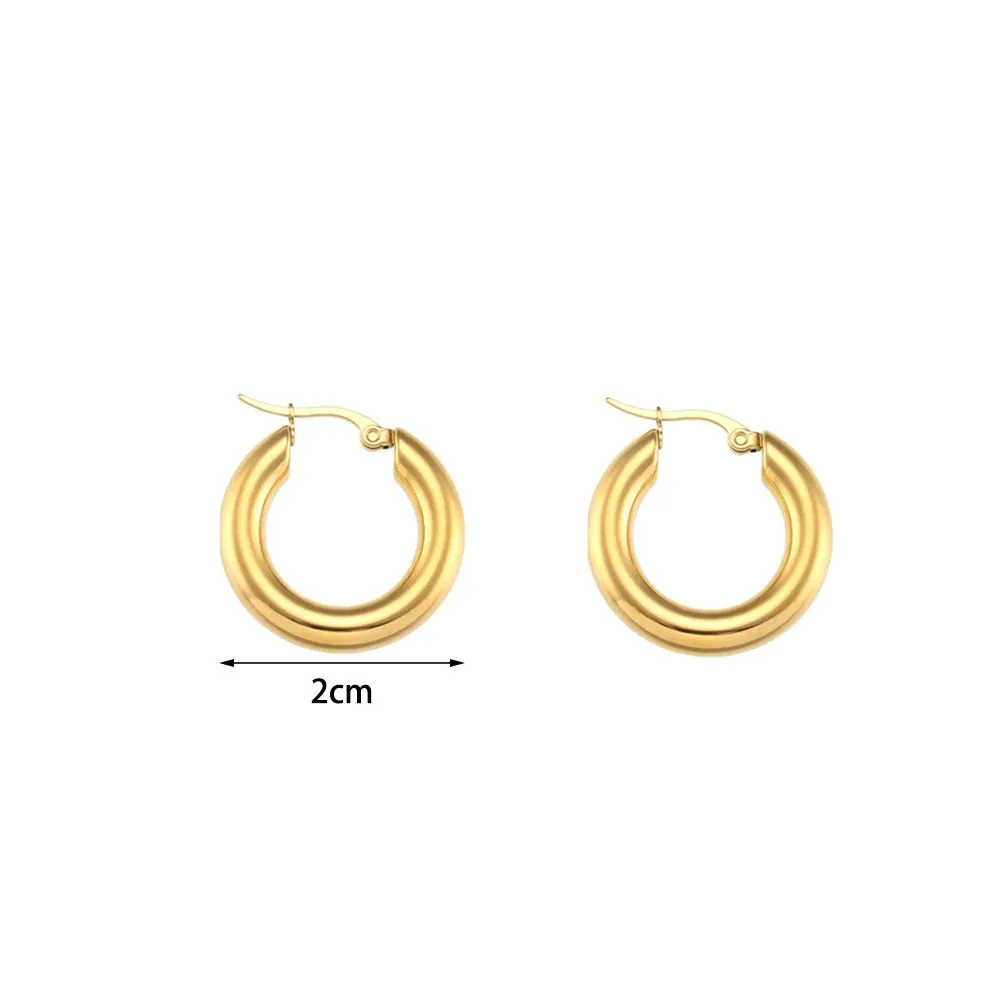 20mm/25mm/30mm Chunky Thick Hoop Earrings