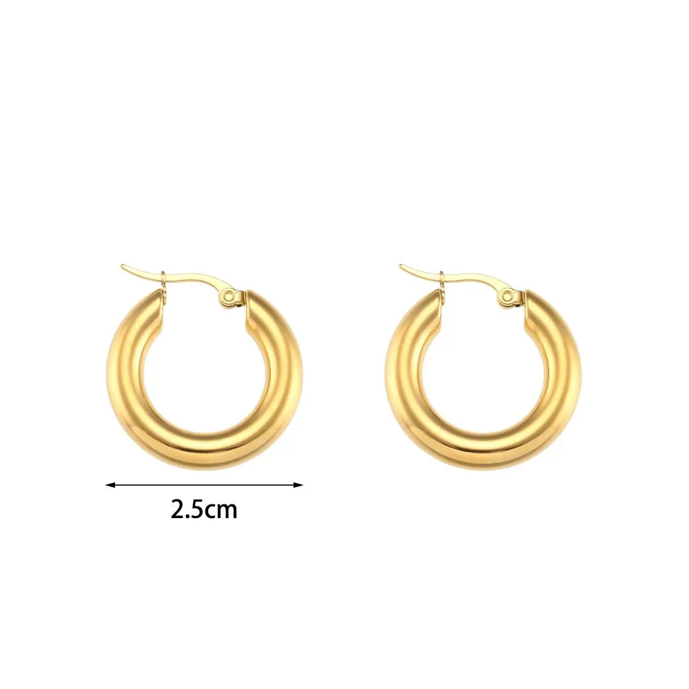 20mm/25mm/30mm Chunky Thick Hoop Earrings
