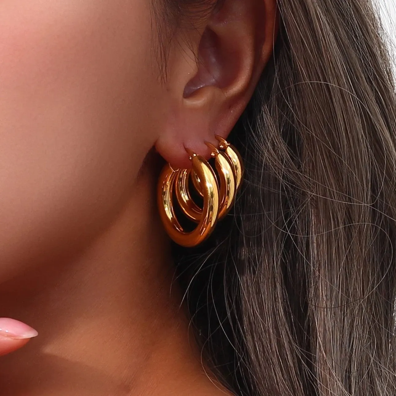20mm/25mm/30mm Chunky Thick Hoop Earrings