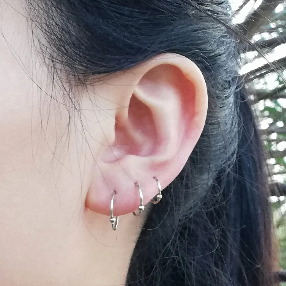 2PCS /Pack Surgical Steel Captive Bead Ring Ear Hoop Nose Ring Loop Ear Tragus Cartilalge Piercing Ring Body Jewelry Earring