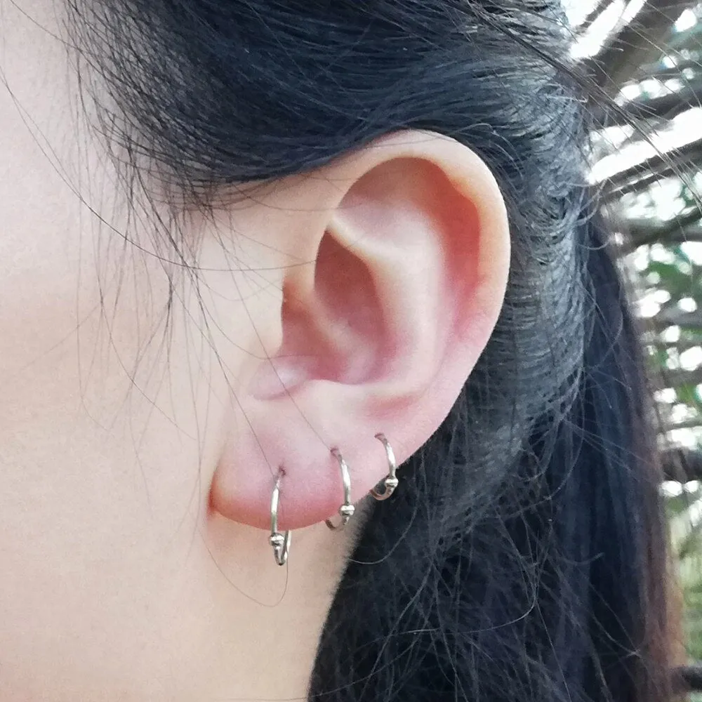 2PCS /Pack Surgical Steel Captive Bead Ring Ear Hoop Nose Ring Loop Ear Tragus Cartilalge Piercing Ring Body Jewelry Earring