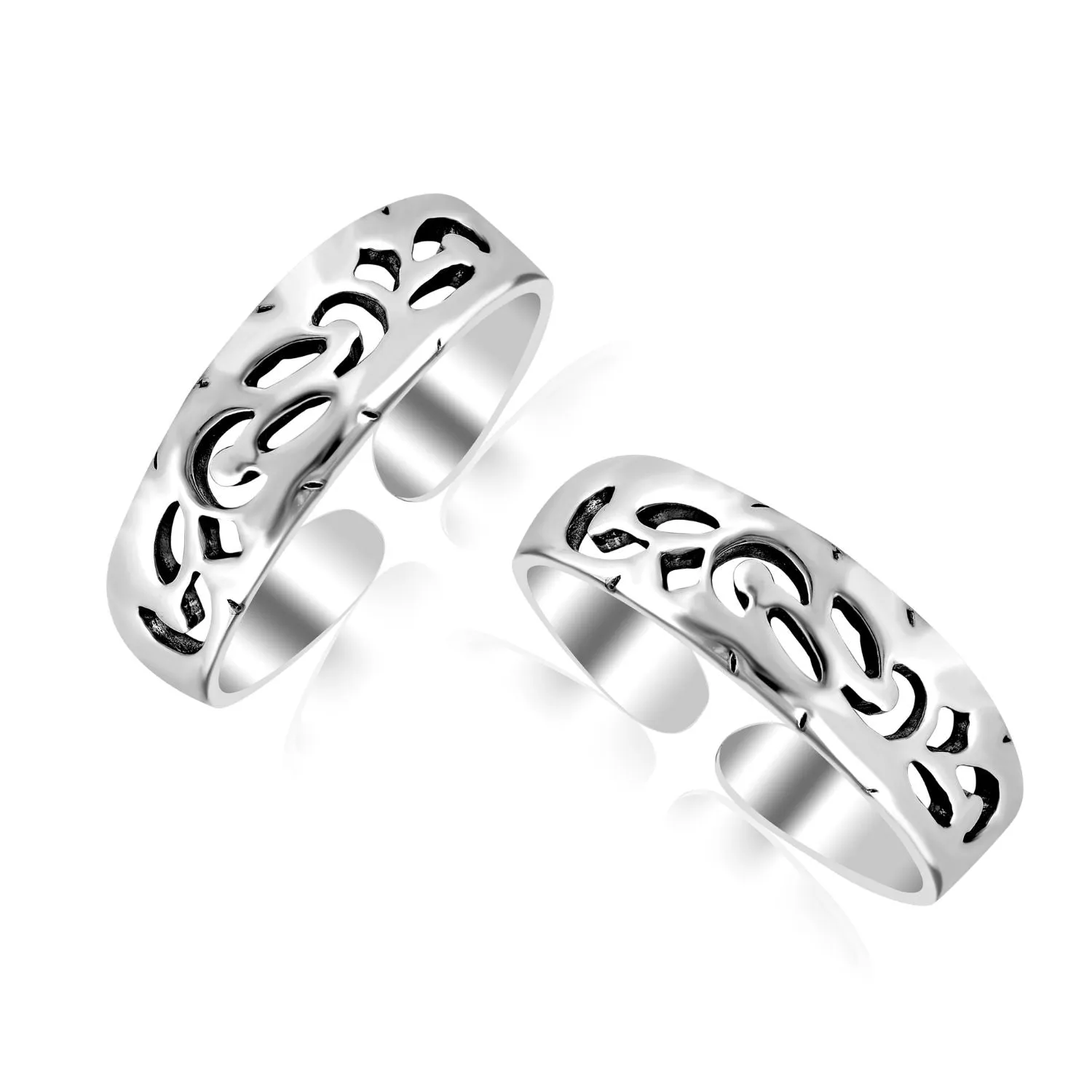 925 Sterling Silver Cutwork Toe Ring for Women