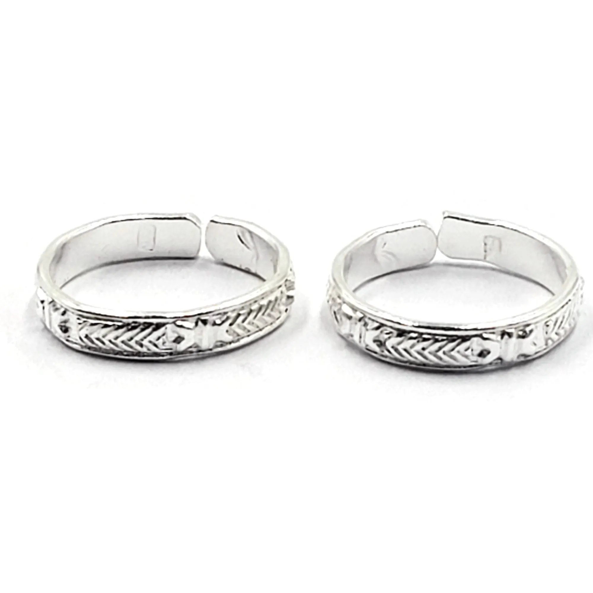 925 Sterling Silver Multicolor Toe-rings - Design #38