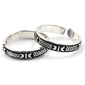 925 Sterling Silver Multicolor Toe-rings - Design #38