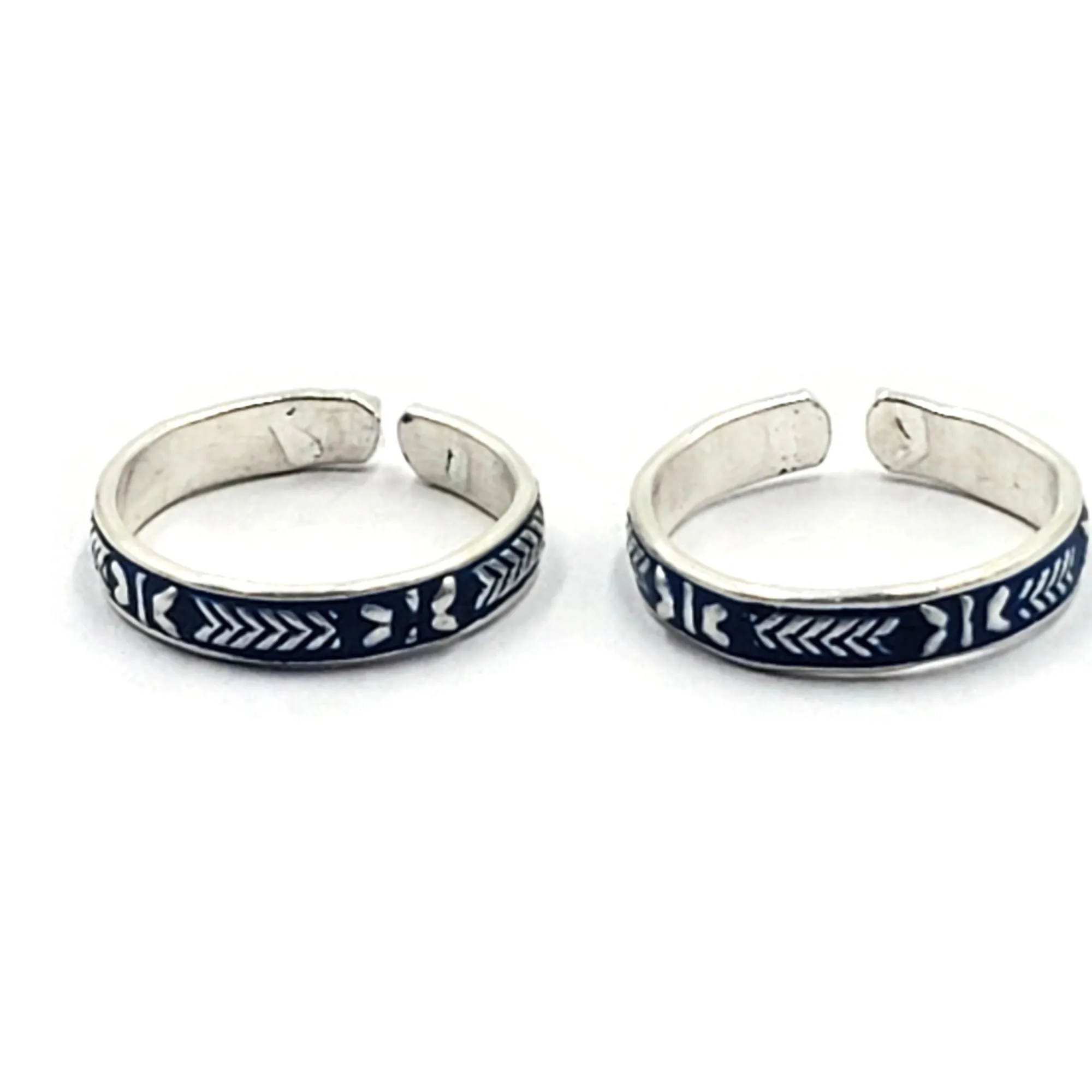 925 Sterling Silver Multicolor Toe-rings - Design #38