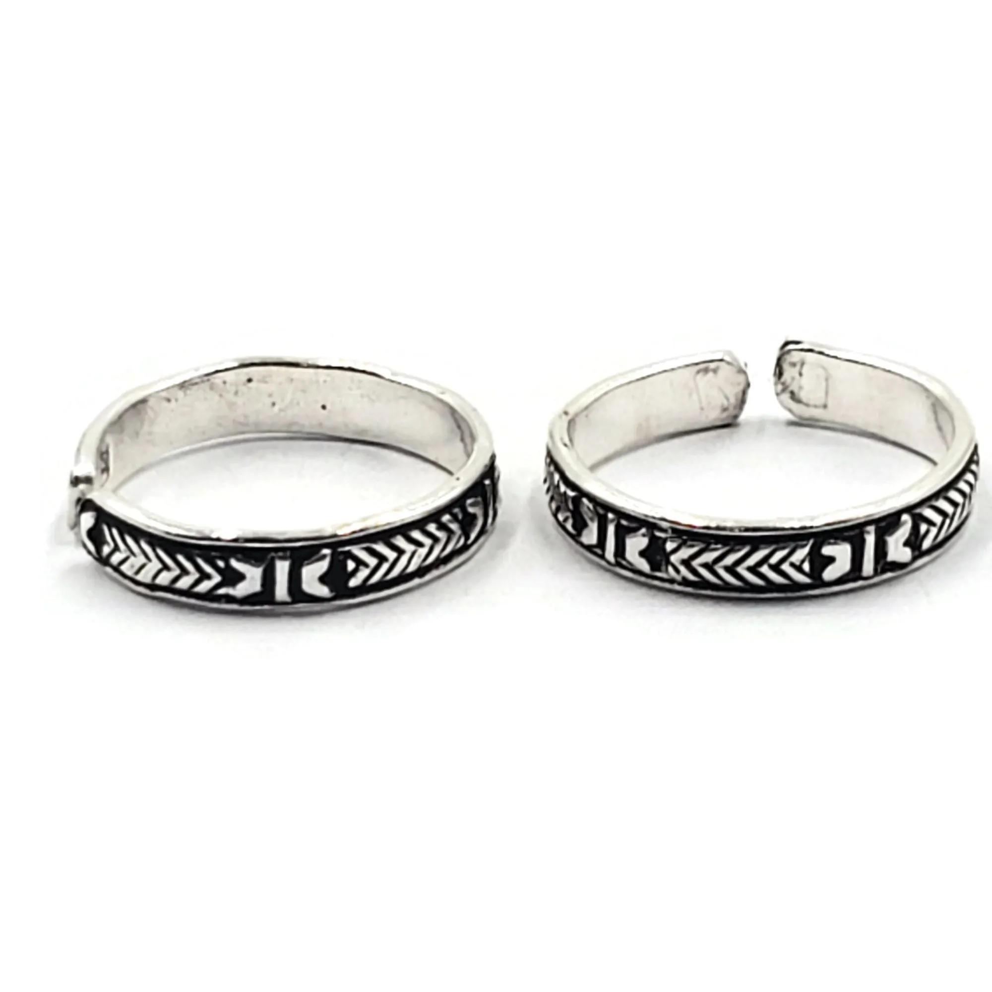 925 Sterling Silver Multicolor Toe-rings - Design #38