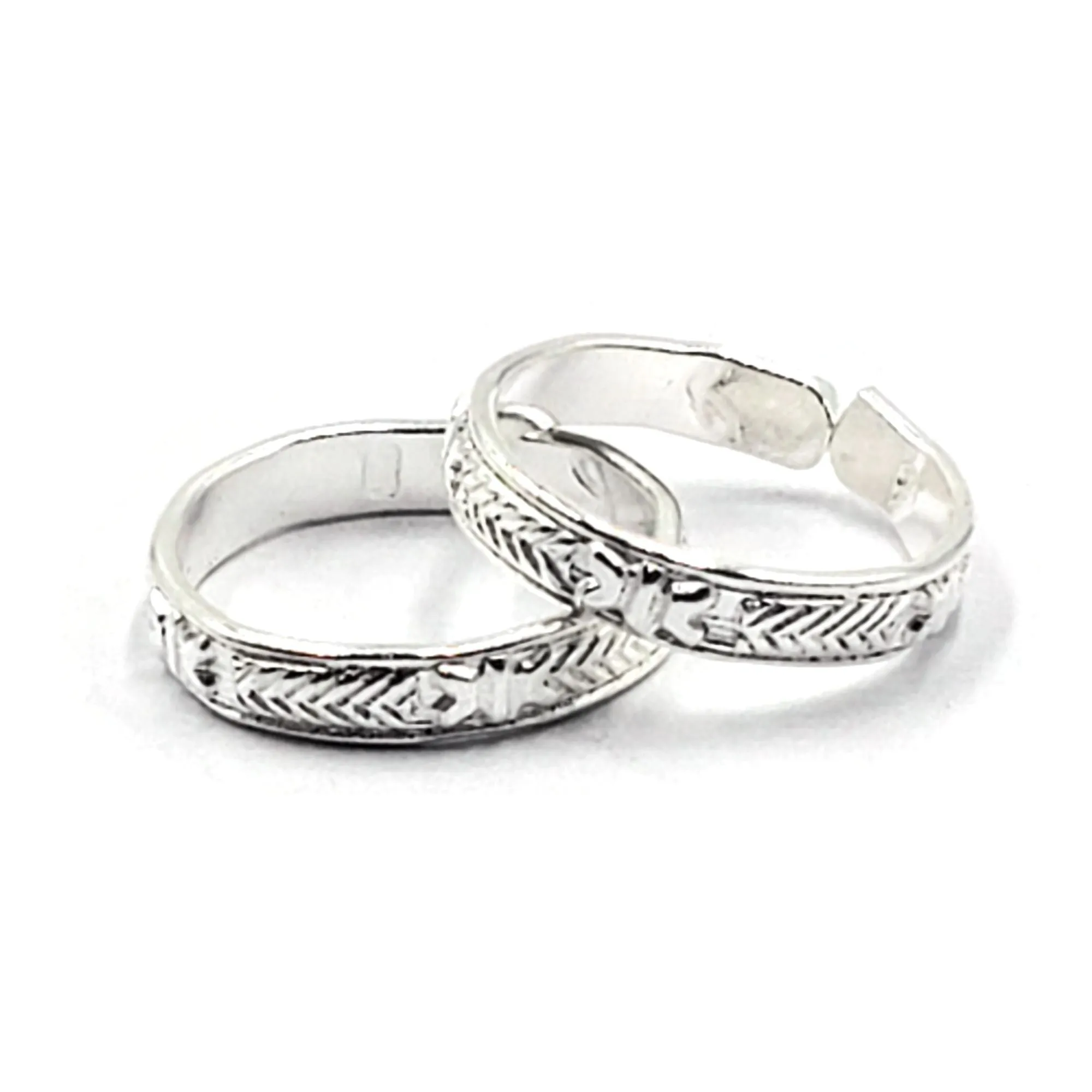 925 Sterling Silver Multicolor Toe-rings - Design #38
