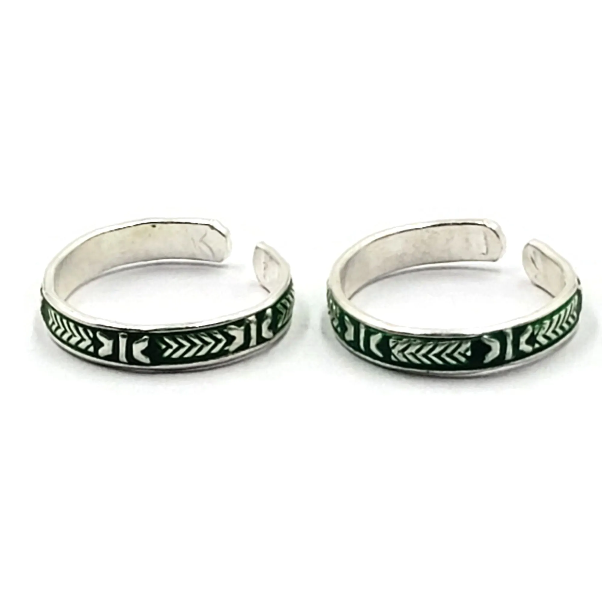 925 Sterling Silver Multicolor Toe-rings - Design #38