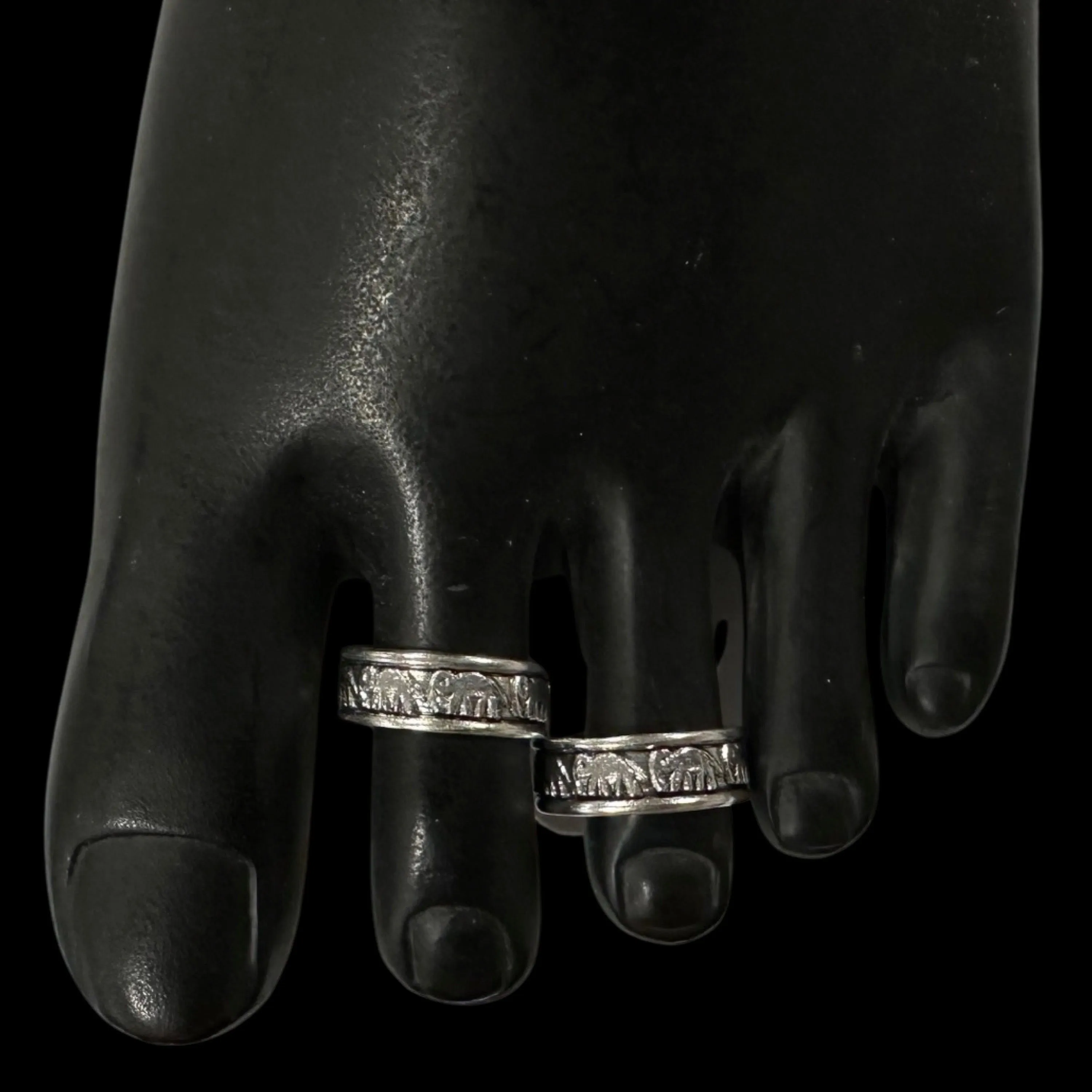 925 Sterling Silver Oxidized Toe-rings - Design #02