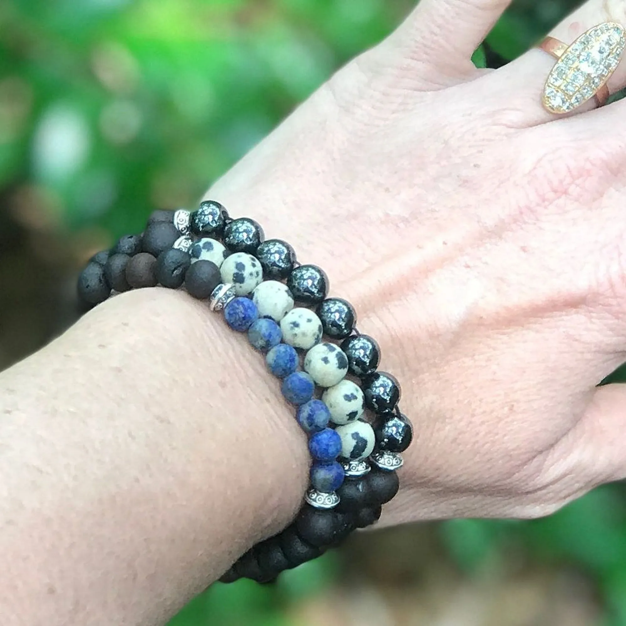Adults | Lapis Lazuli   High Power Magnetic Hematite Bracelet