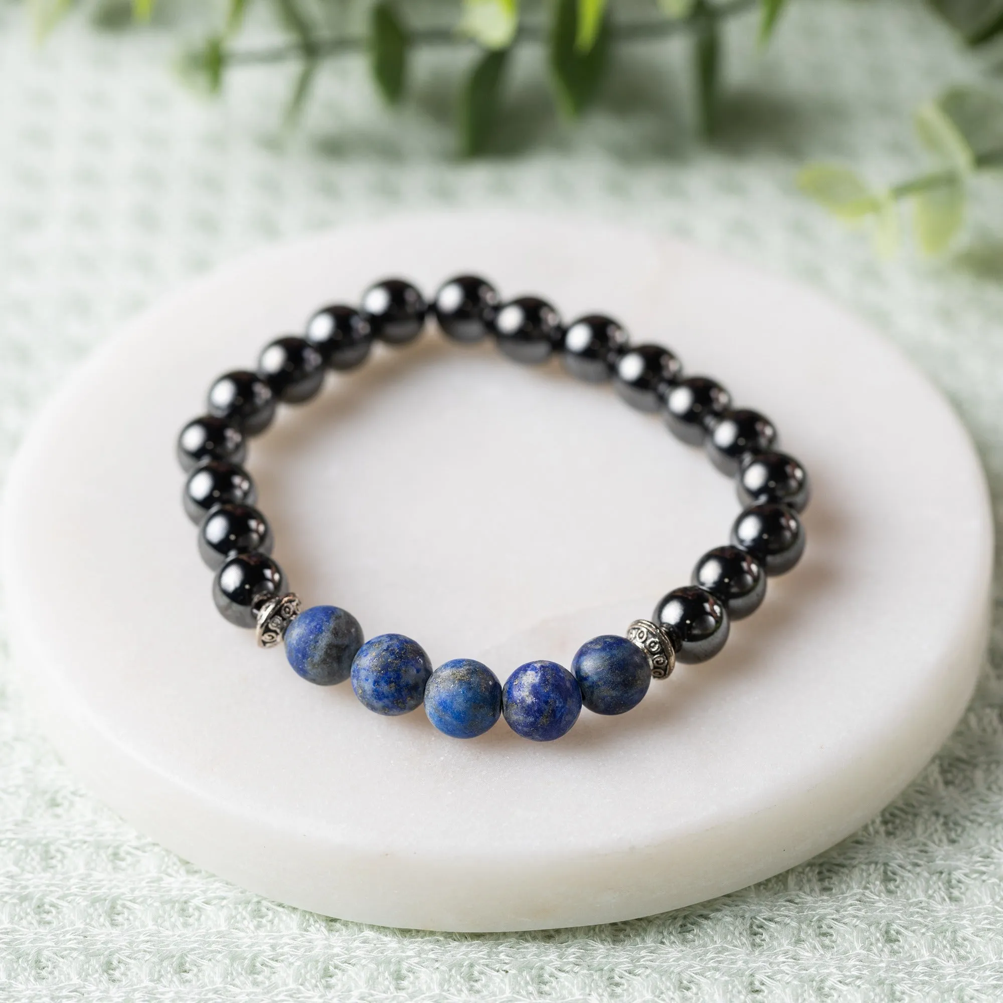 Adults | Lapis Lazuli   High Power Magnetic Hematite Bracelet