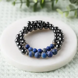Adults | Lapis Lazuli   High Power Magnetic Hematite Bracelet