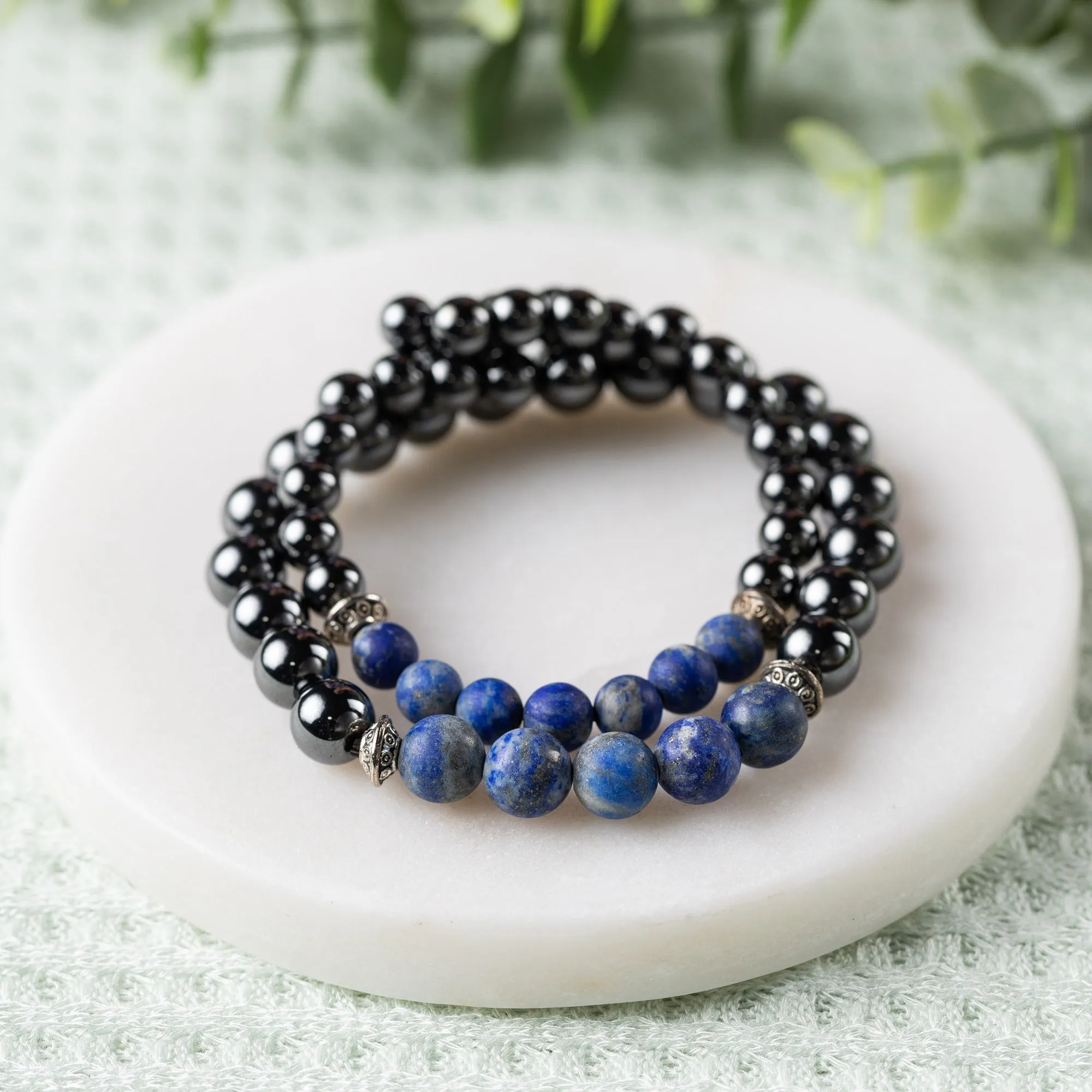 Adults | Lapis Lazuli   High Power Magnetic Hematite Bracelet