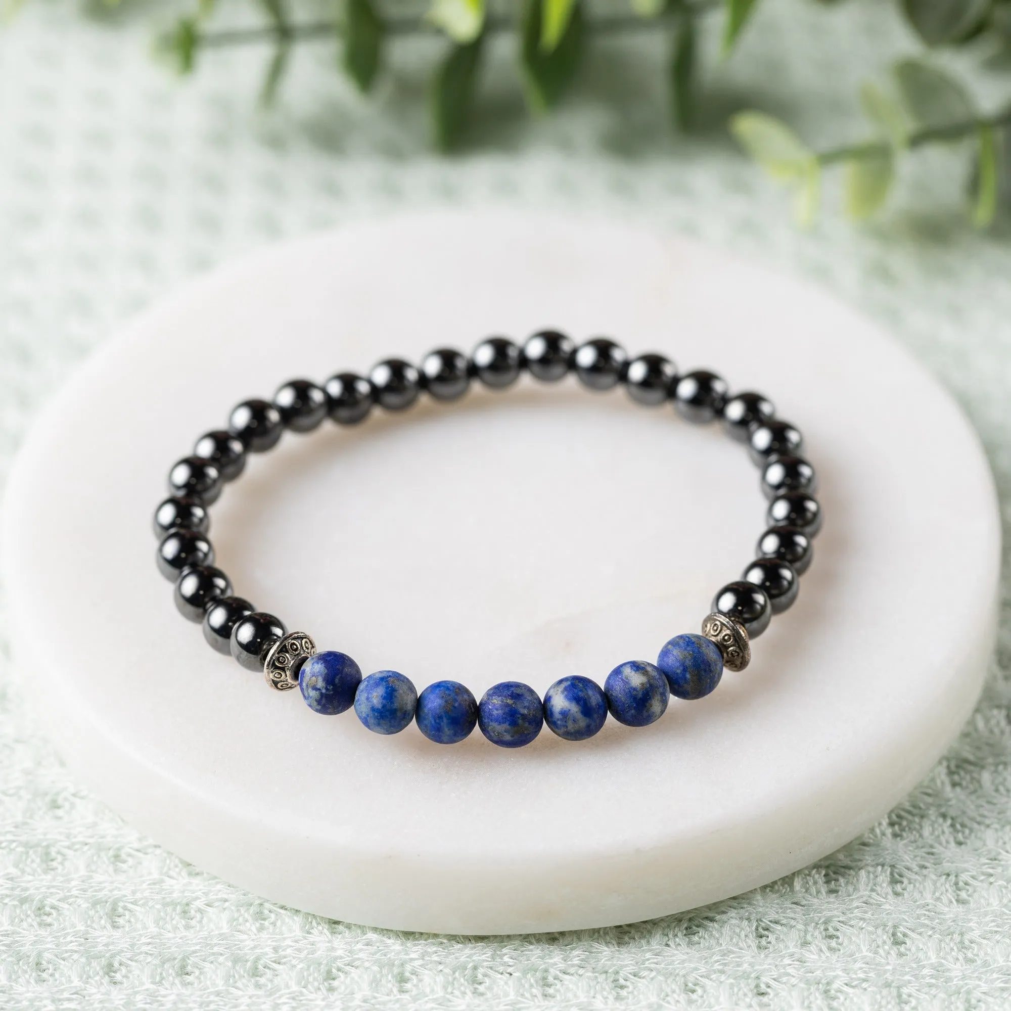 Adults | Lapis Lazuli   High Power Magnetic Hematite Bracelet