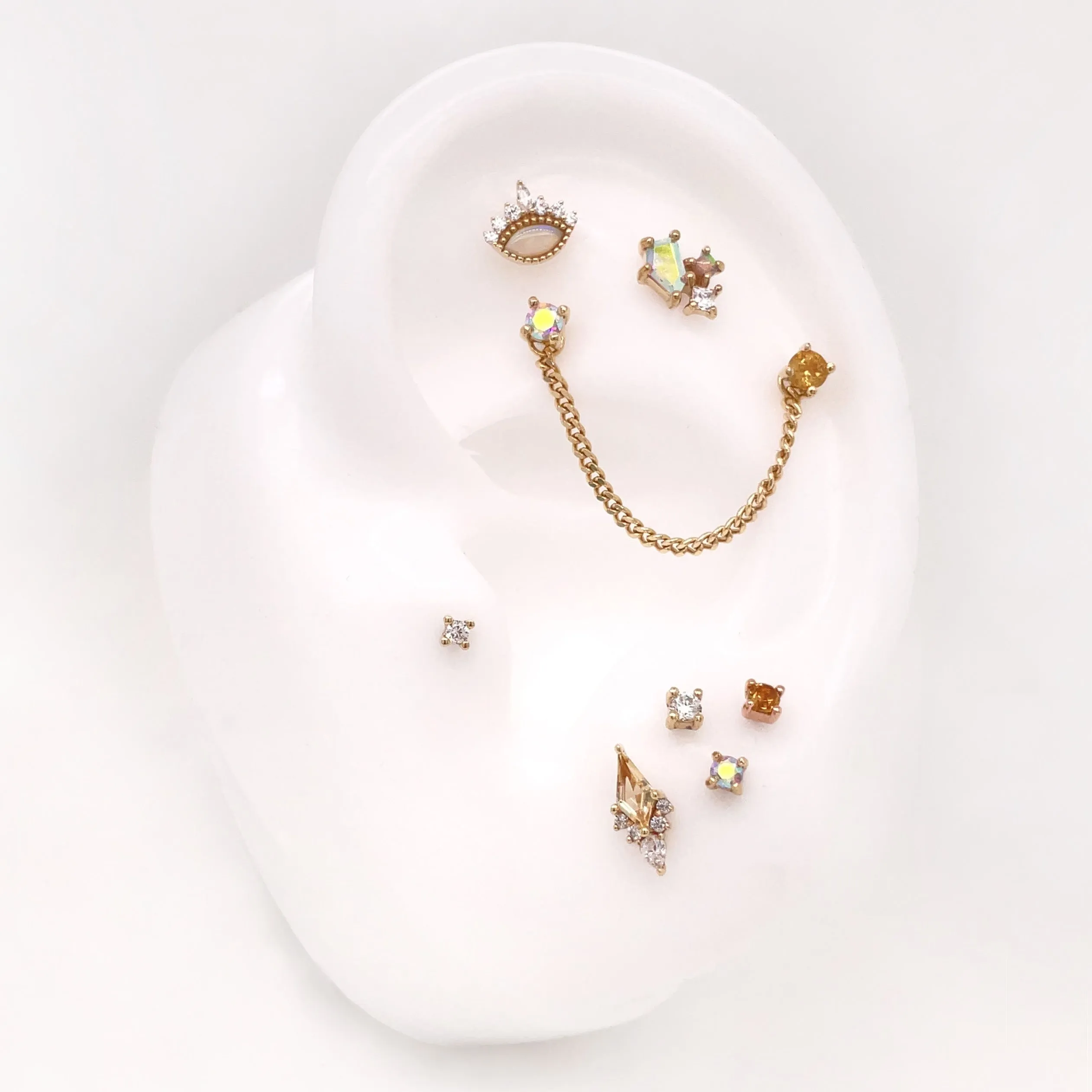 Afterglow - Citrine   CZ - Threadless End