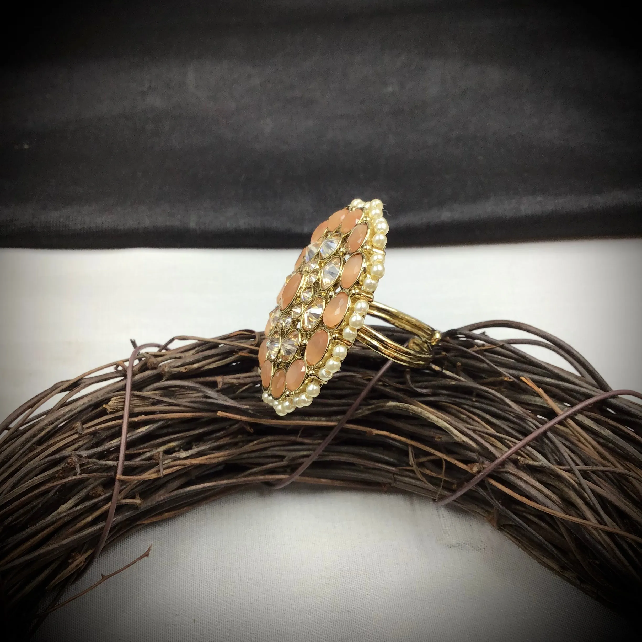 Antique  Cocktail Peach Ring 19856-7040