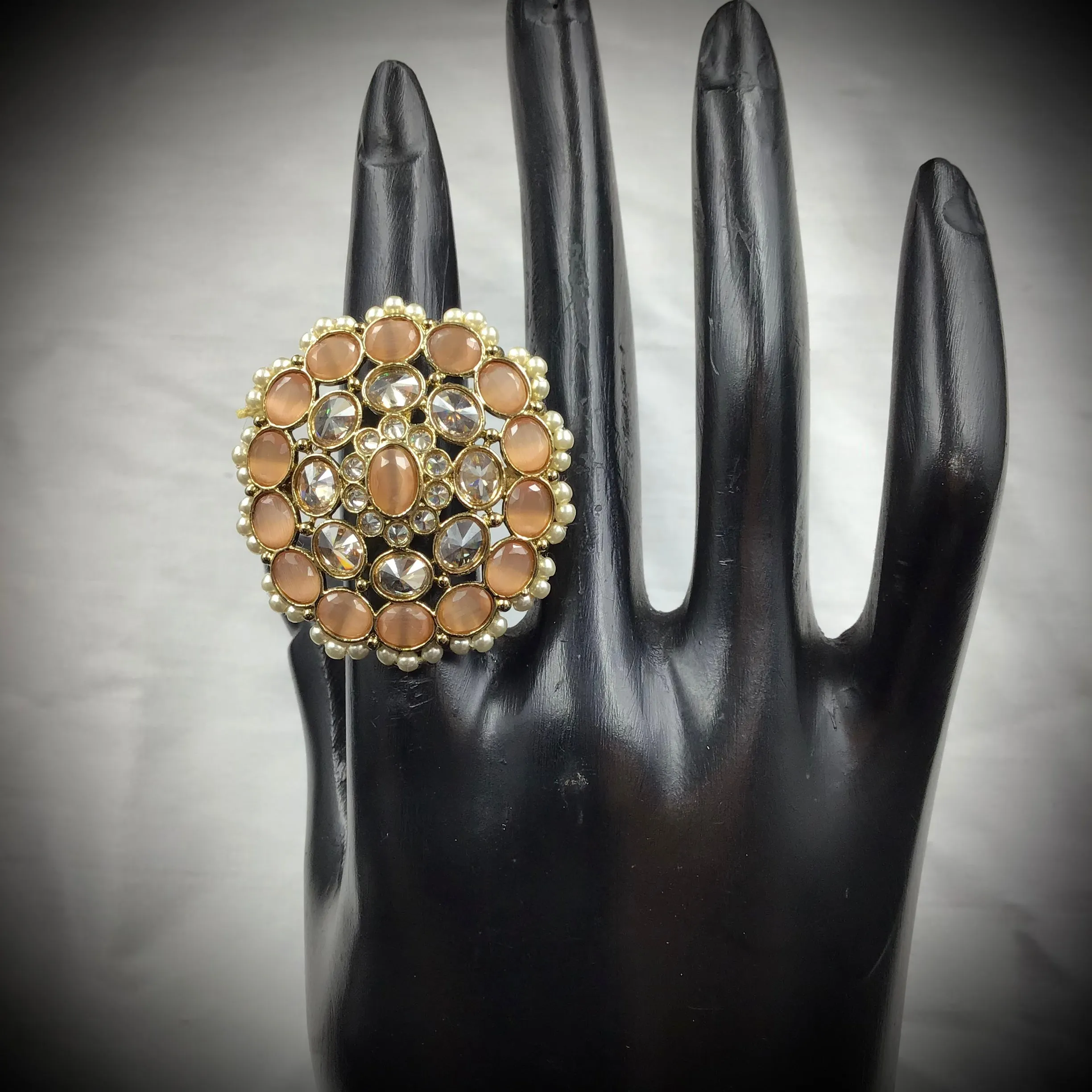 Antique  Cocktail Peach Ring 19856-7040