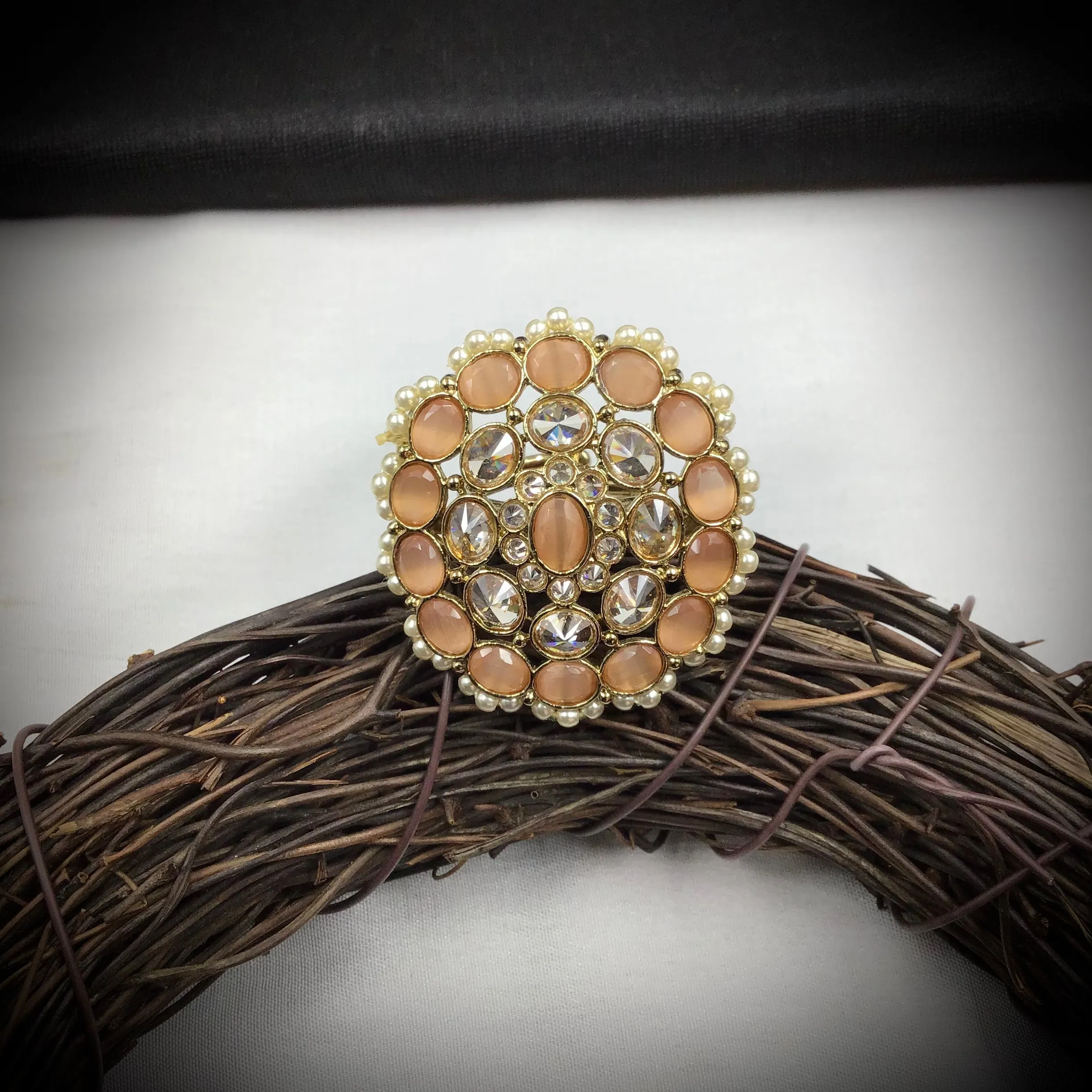 Antique  Cocktail Peach Ring 19856-7040