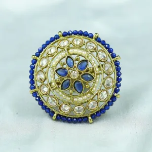 Antique Finish Cocktail Adjustable Blue Ring 9653-4642