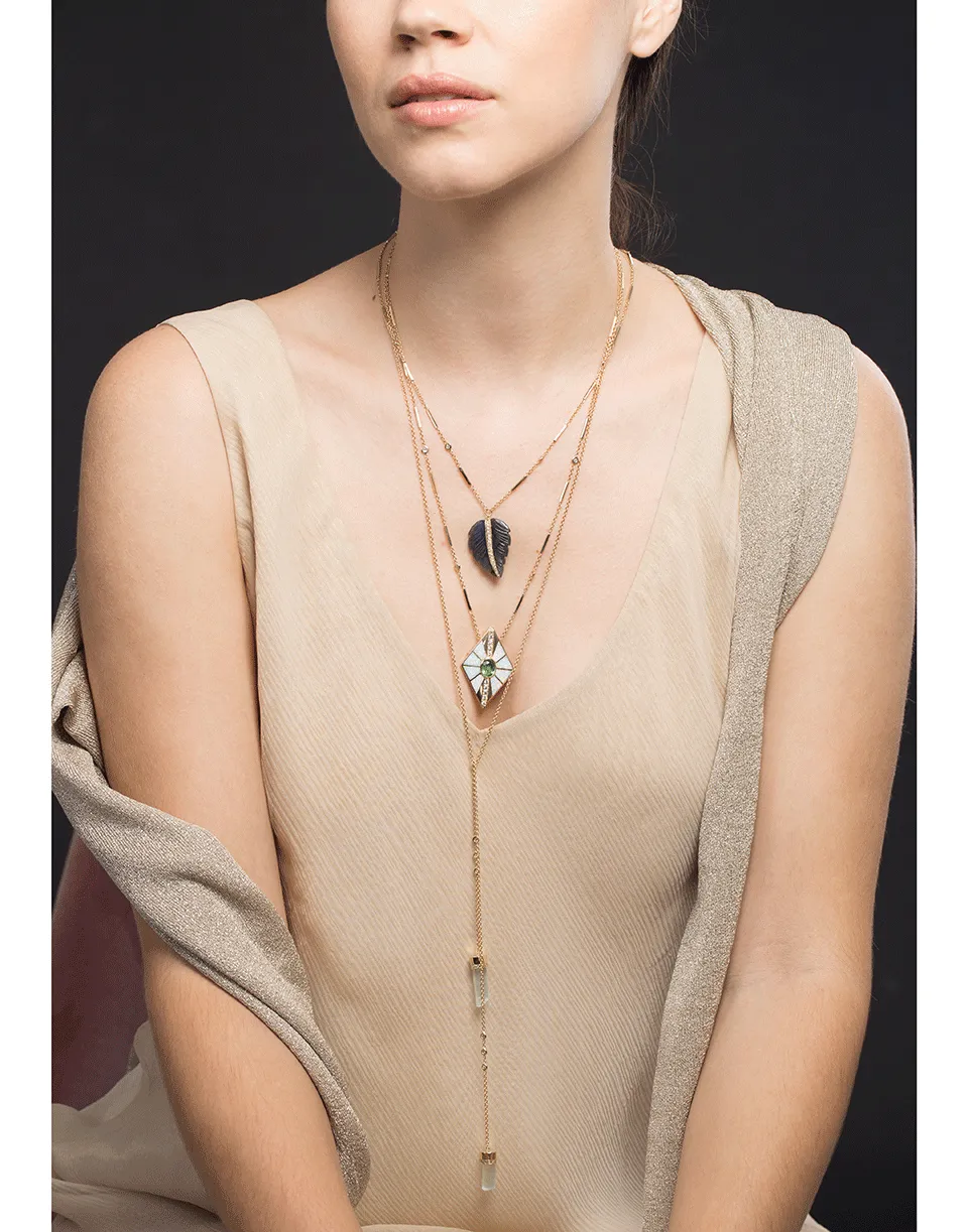Aquamarine and Diamond Wrap Necklace