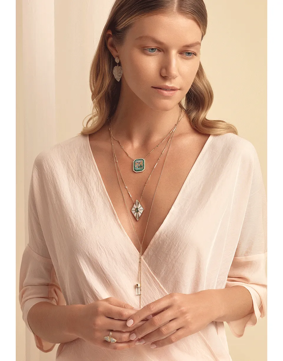 Aquamarine and Diamond Wrap Necklace