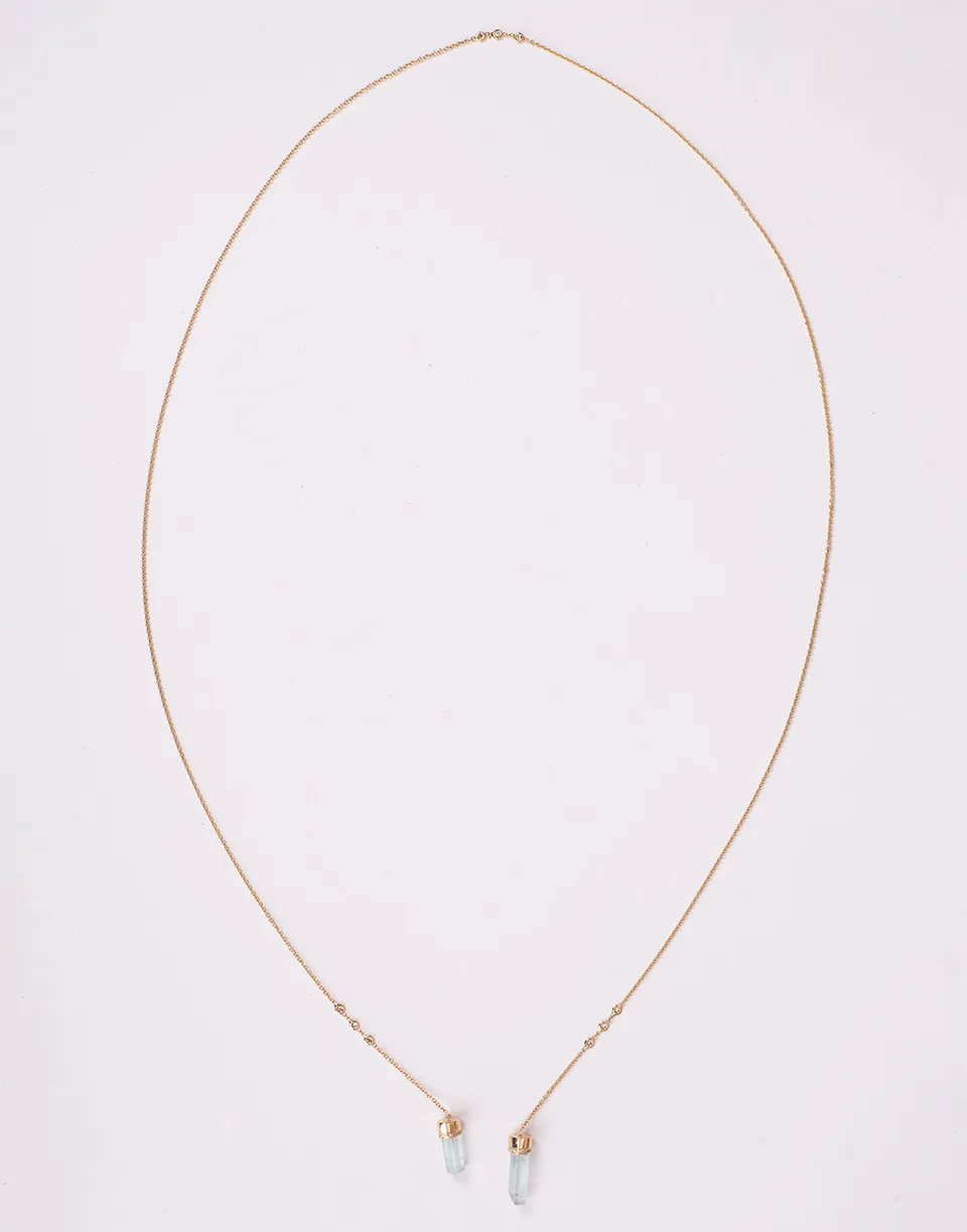 Aquamarine and Diamond Wrap Necklace