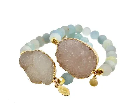 Aquamarine Druzy Bracelet