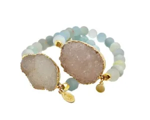 Aquamarine Druzy Bracelet