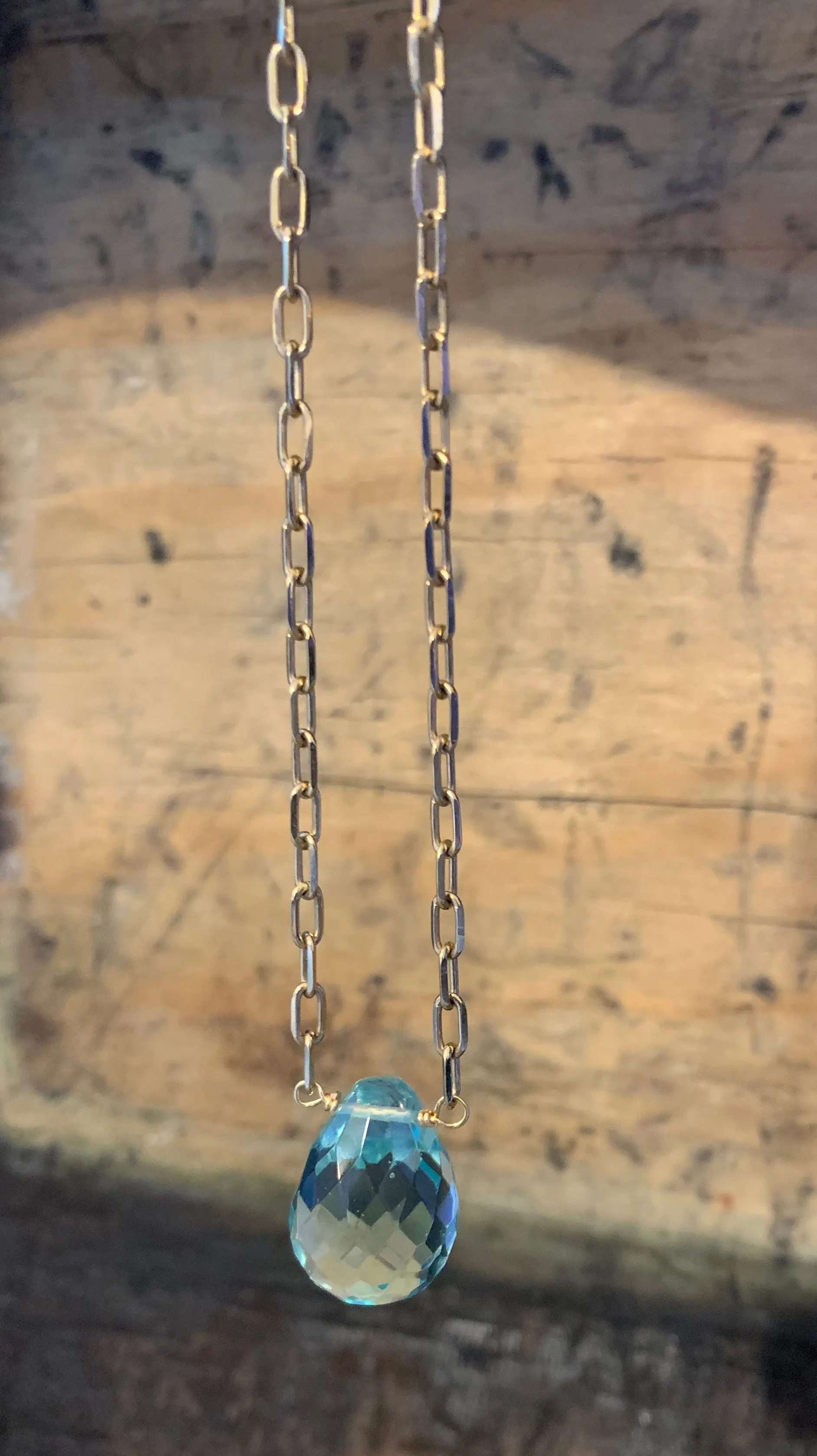 Aquamarine Teardrop Necklace