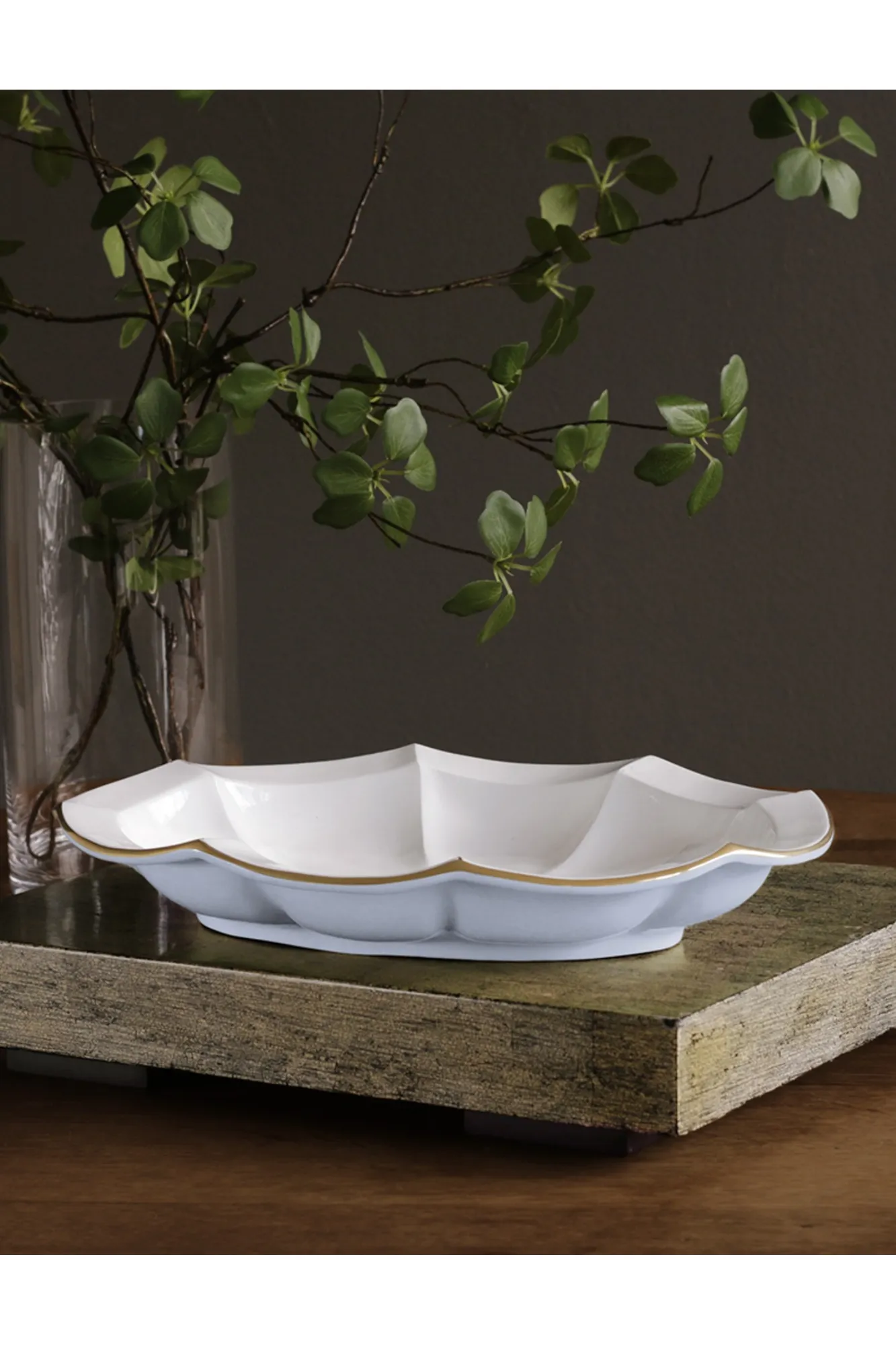 Beatriz Ball Encanto Devon Oval Platter - Periwinkle & White