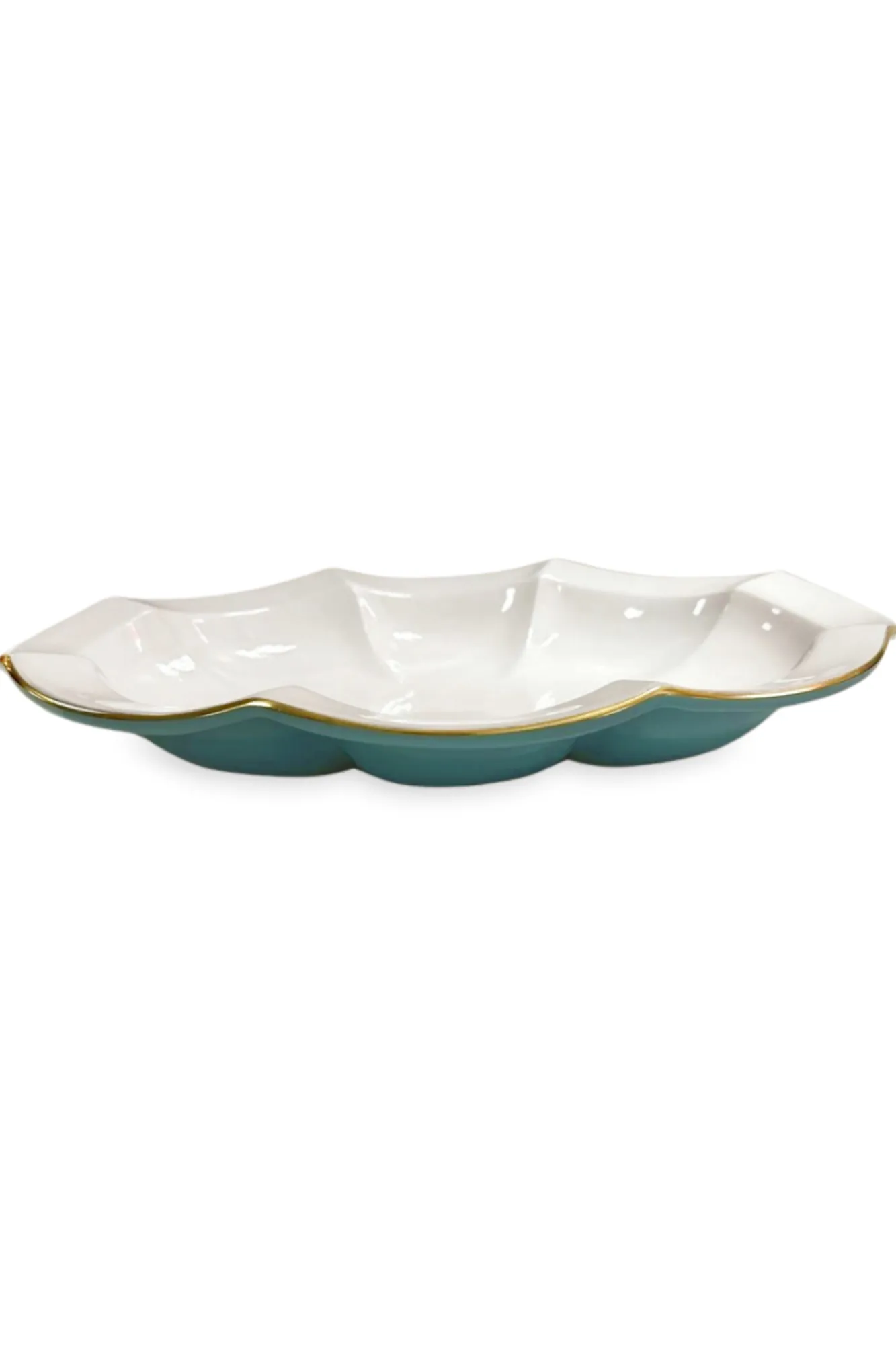 Beatriz Ball Encanto Devon Oval Platter - Turquoise & White