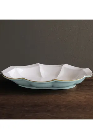 Beatriz Ball Encanto Devon Oval Platter - Turquoise & White