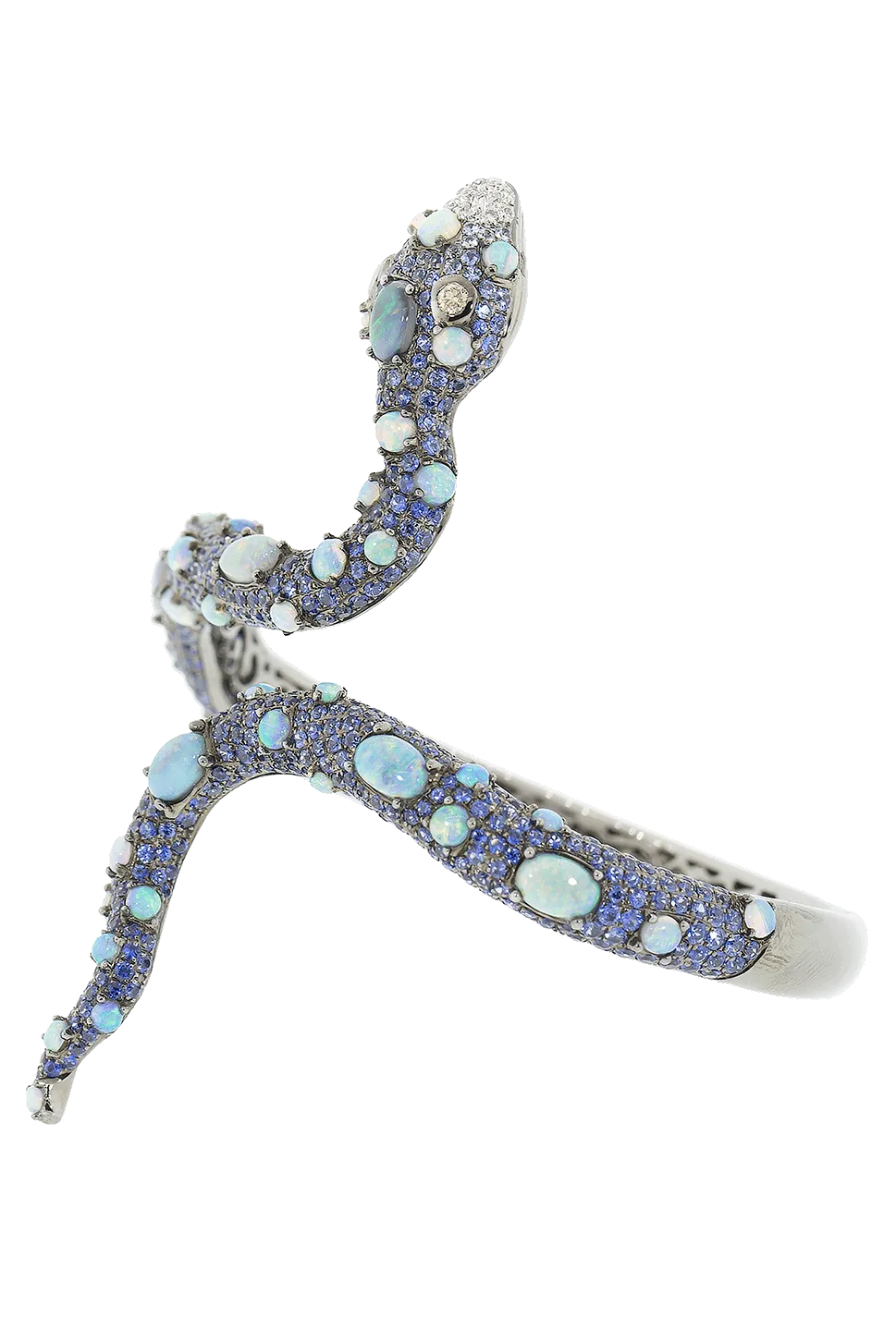 Blue Sapphire And Opal Snake Bracelet