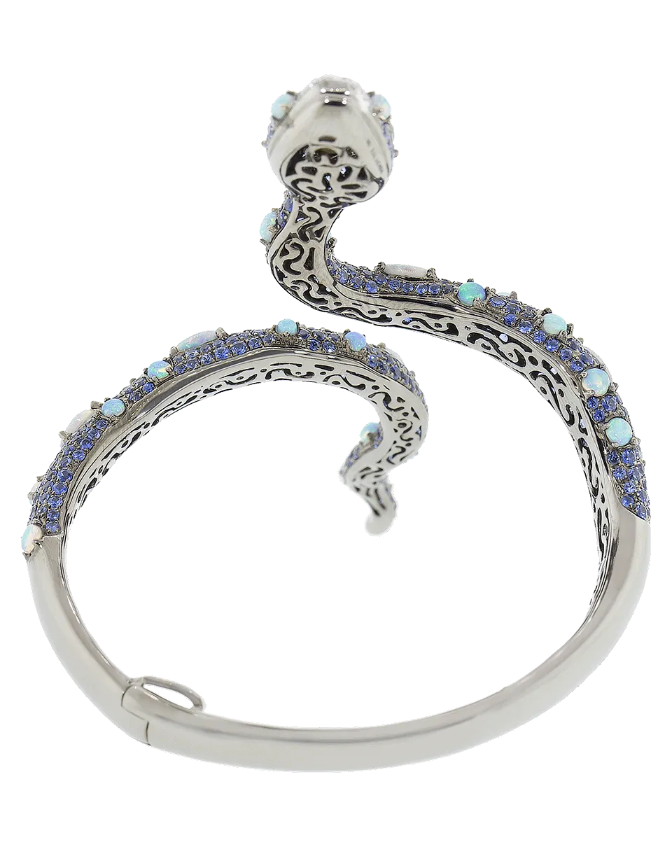 Blue Sapphire And Opal Snake Bracelet