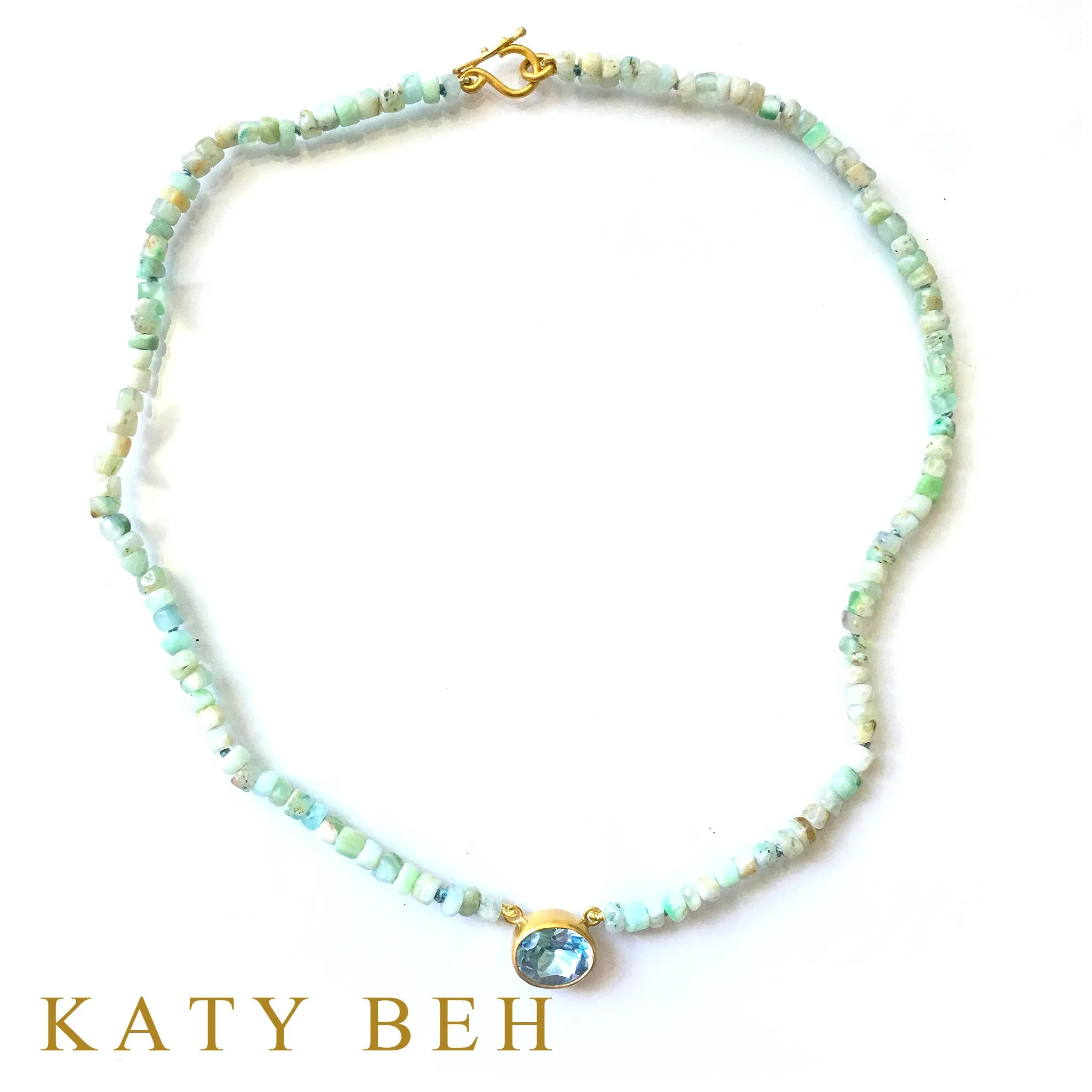 Bunny Blue Topaz & Peruvian Opal Necklace