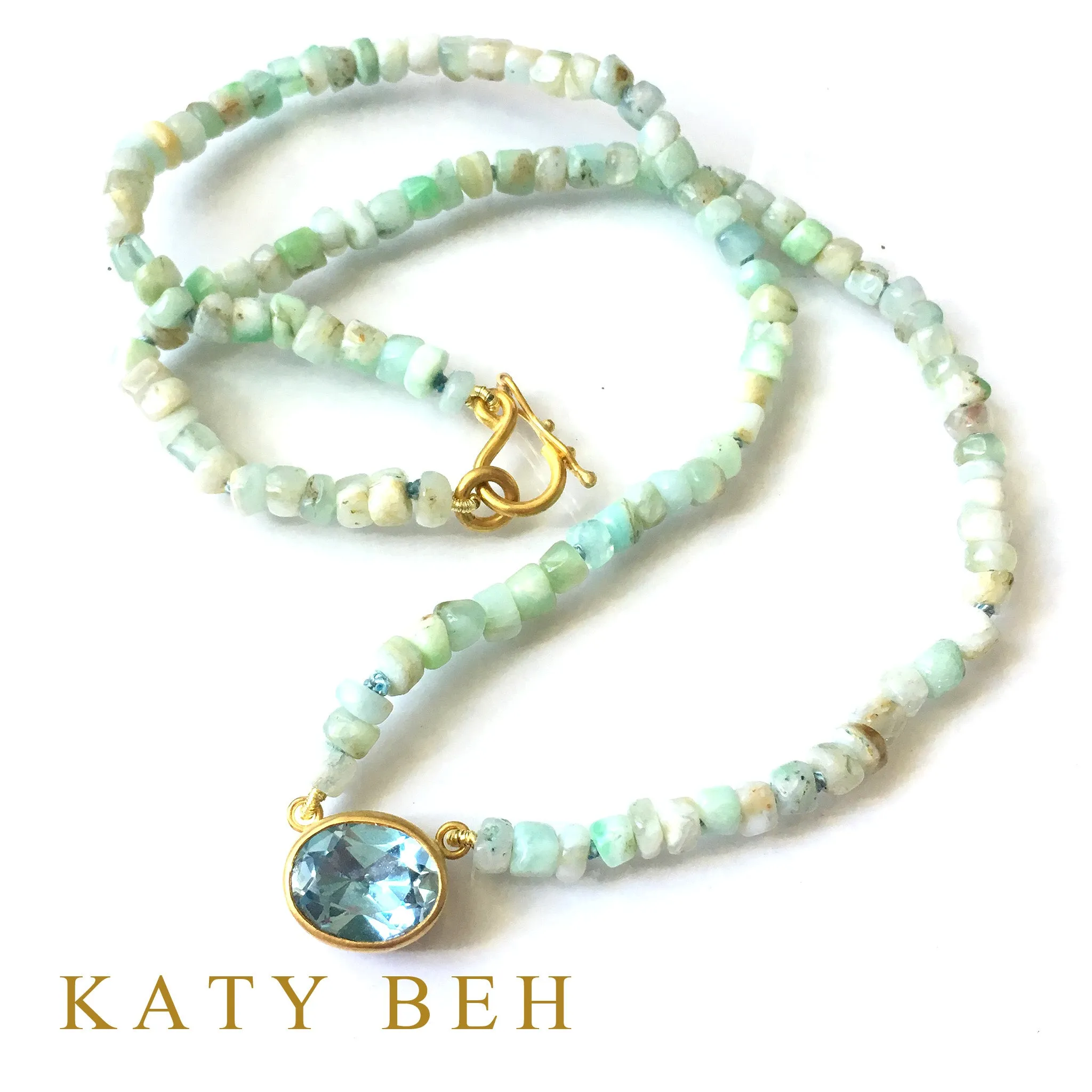 Bunny Blue Topaz & Peruvian Opal Necklace