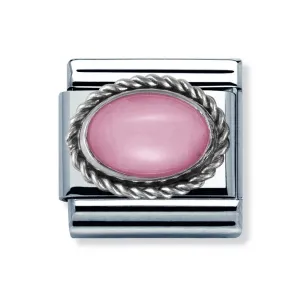 Composable Silver Ornate Pink Opal Link - 030509/22