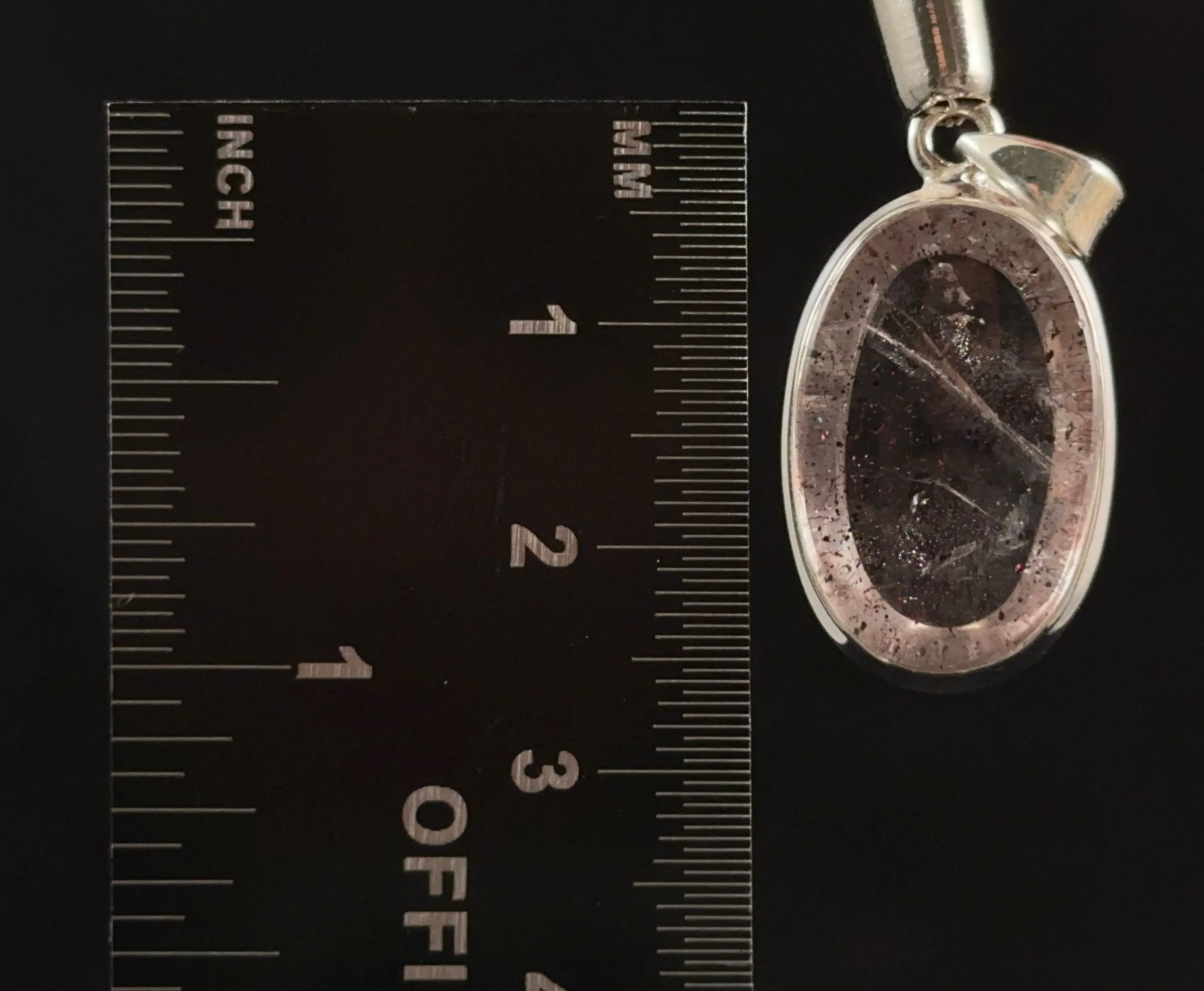 COVELLITE Crystal Pendant - Rare Pink FIRE QUARTZ Crystal with a Polished Finish Set in an Open Back Sterling Silver Bezel, 53862