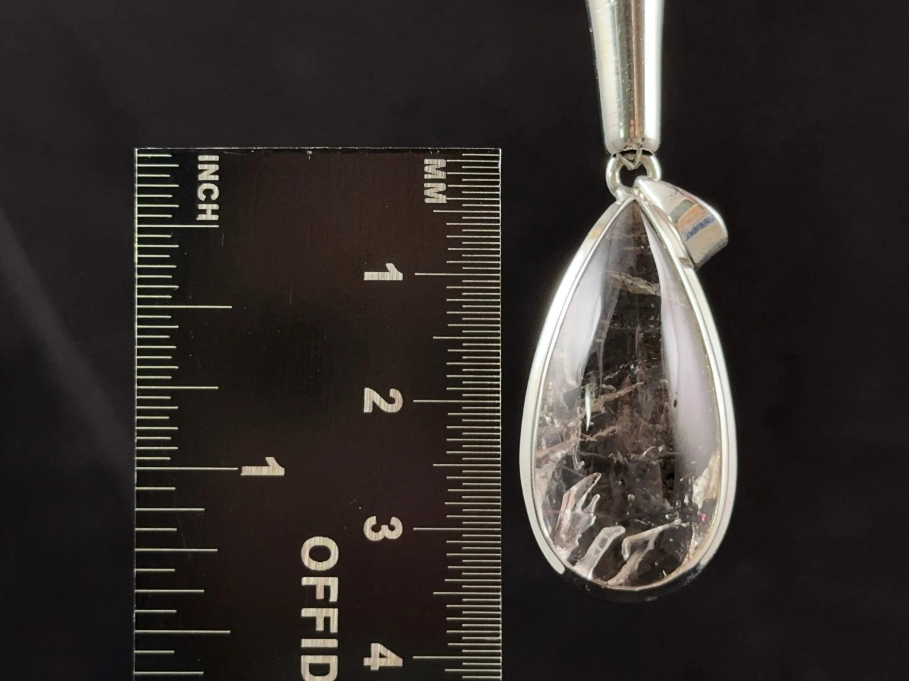 COVELLITE Crystal Pendant - Rare Pink FIRE QUARTZ Crystal with a Polished Finish Set in an Open Back Sterling Silver Bezel, 53888