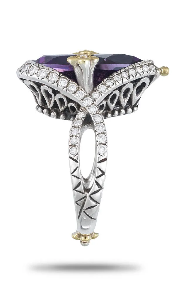 Flower Dance Ring – Diamond & Amethyst  