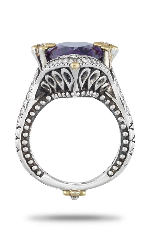 Flower Dance Ring – Diamond & Amethyst  