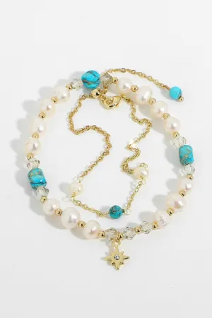 Fresh Water Pearl Jasper Bead Bracelet