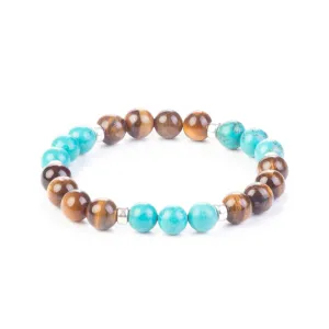 Good Luck Bracelet - Tiger Eye and Aquamarine