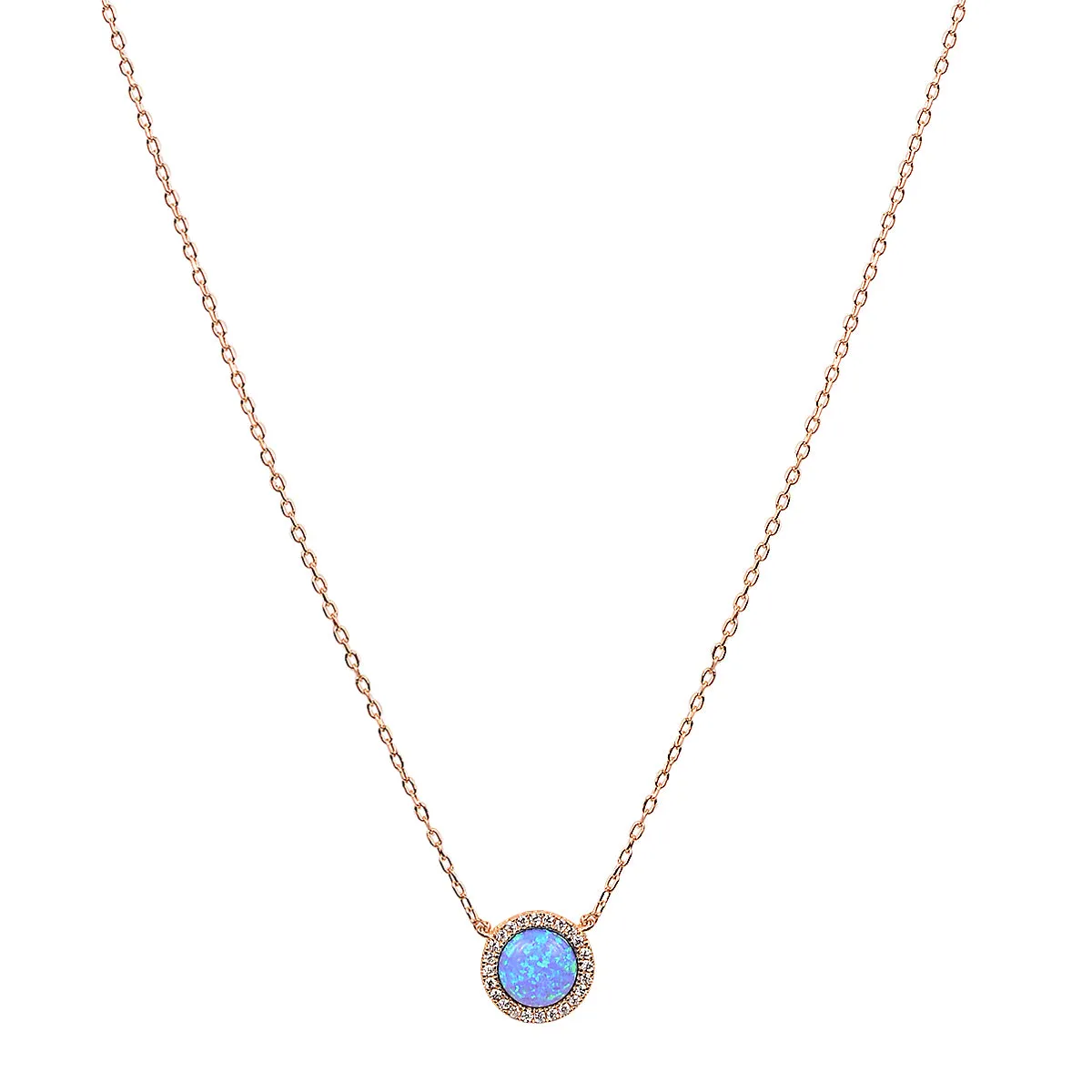 HAVANA ROUND OPAL ROSE GOLD NECKLACE