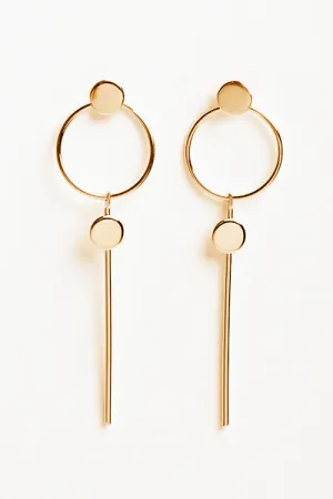 Hoop and Bar Drop Earrings